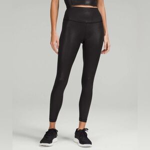Lululemon Wunder Train HR Black Foil Tight 25” Size 10